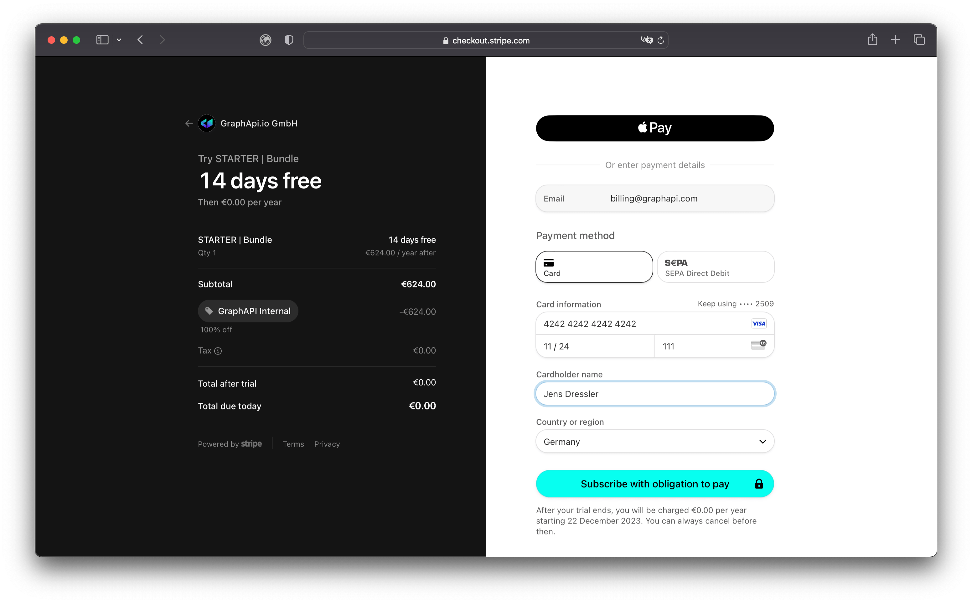 Payment Data - Step 5