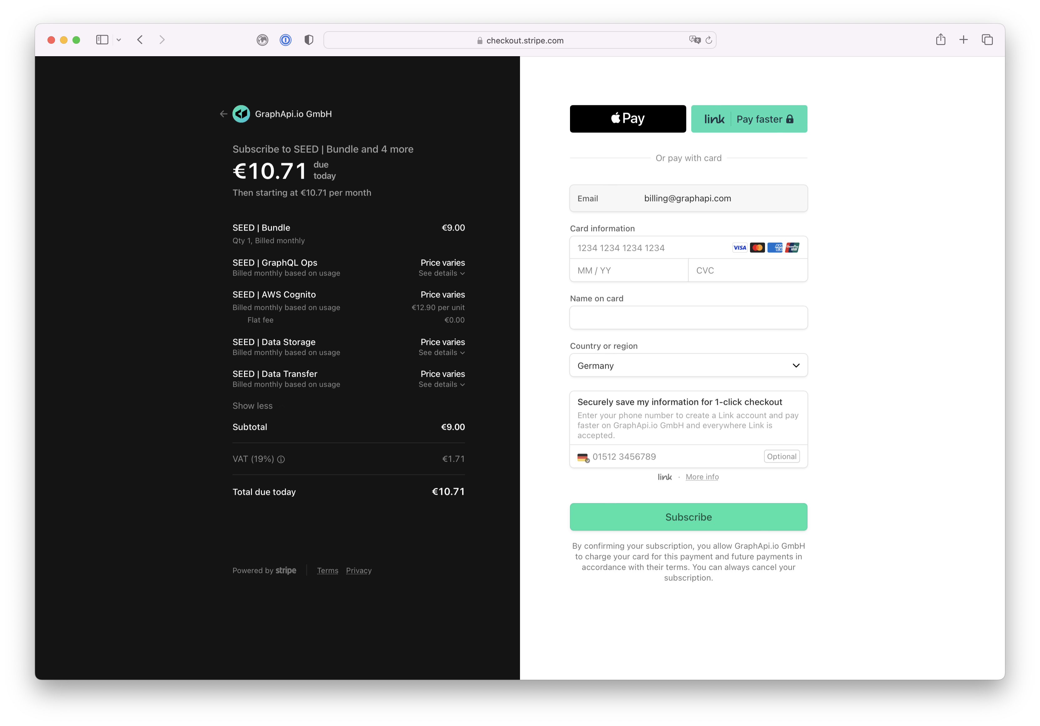 Payment Data - Step 5